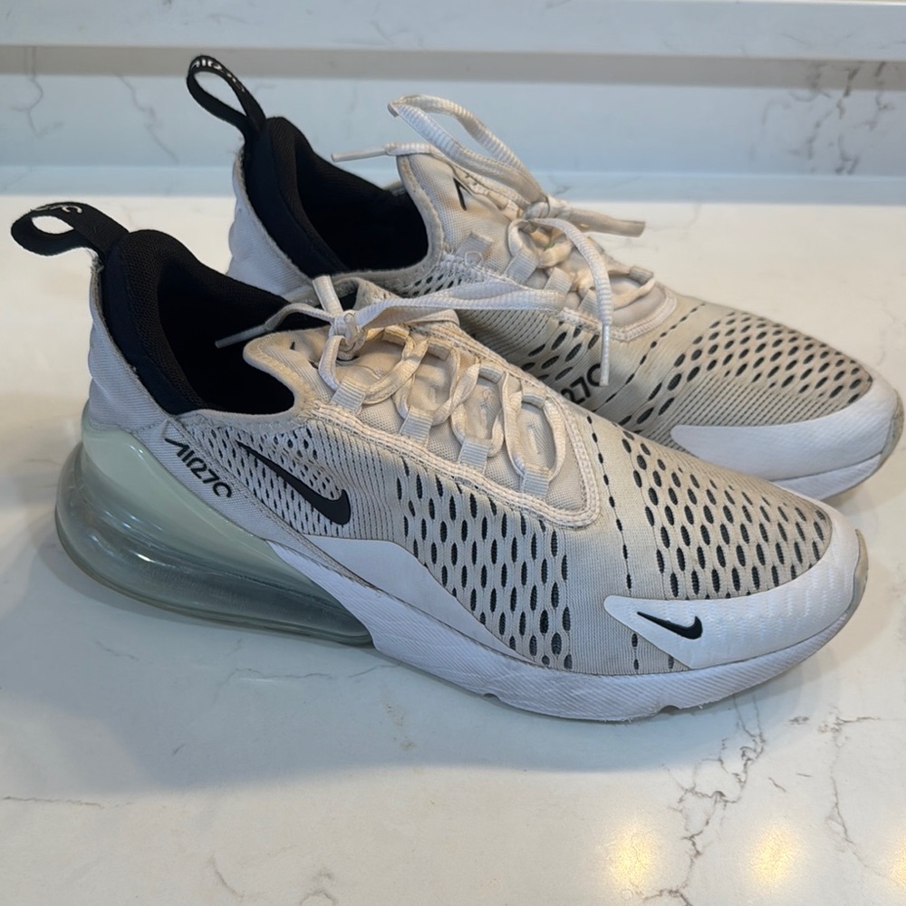 Nike Air Max 270 Cream and Black Athletic Shoes